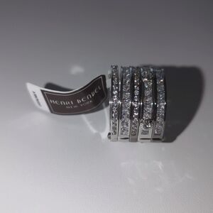 Henri Bendel Silver Stacking Rings size 9